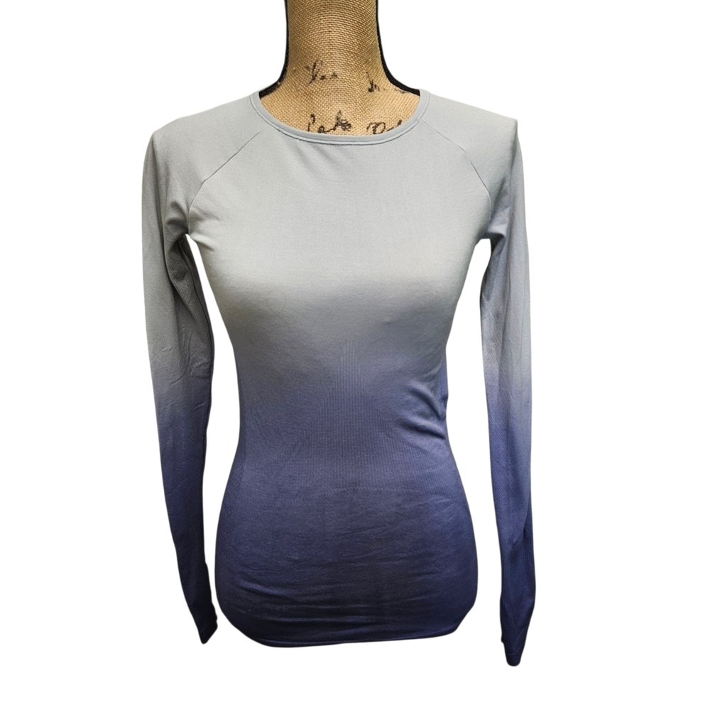 Zella Ombre Purplish Blue Long Sleeve Top Size Small - Picture 3 of 8